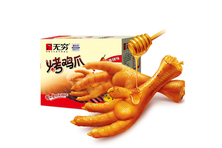 WUQIONG ROASTED CHICKEN FEET SPICY 16PACKS 320G